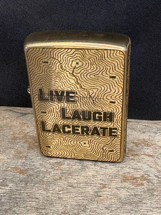 Live, Laugh, Lacerate Brass Armor Case Lighter