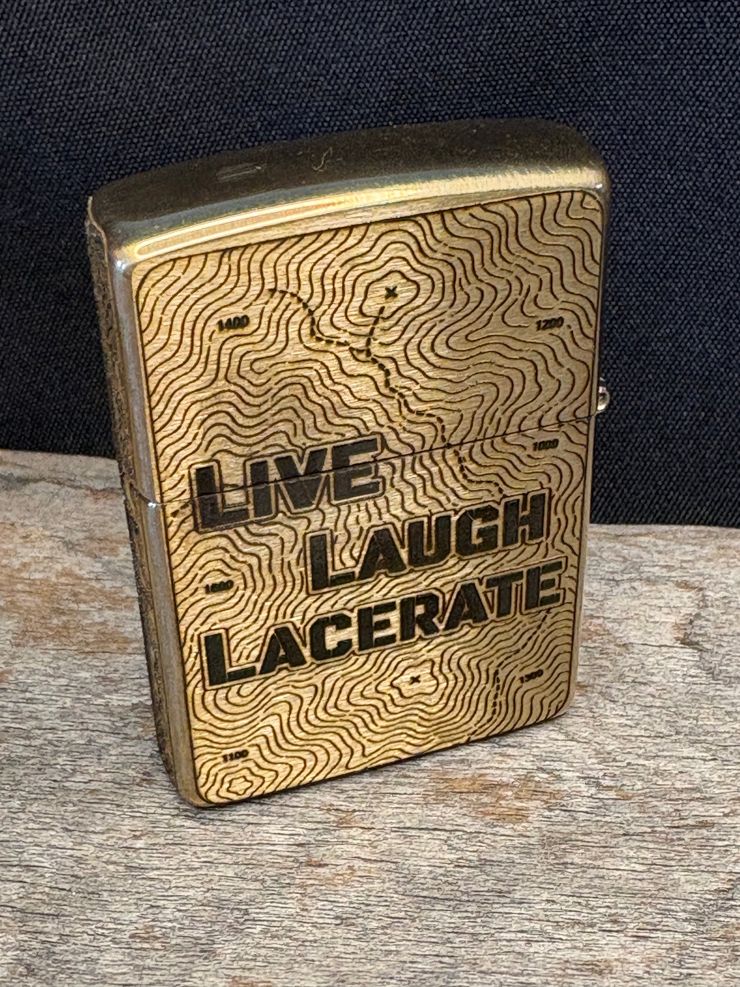 Live, Laugh, Lacerate Brass Armor Case Lighter