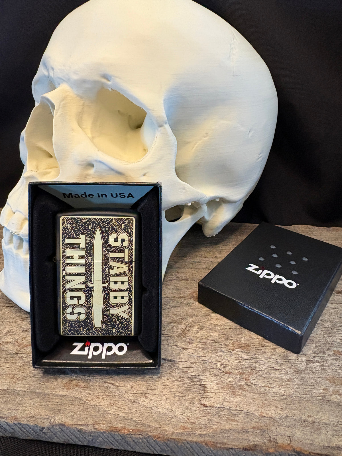 Stabby Things Matte Black Topo Lighter