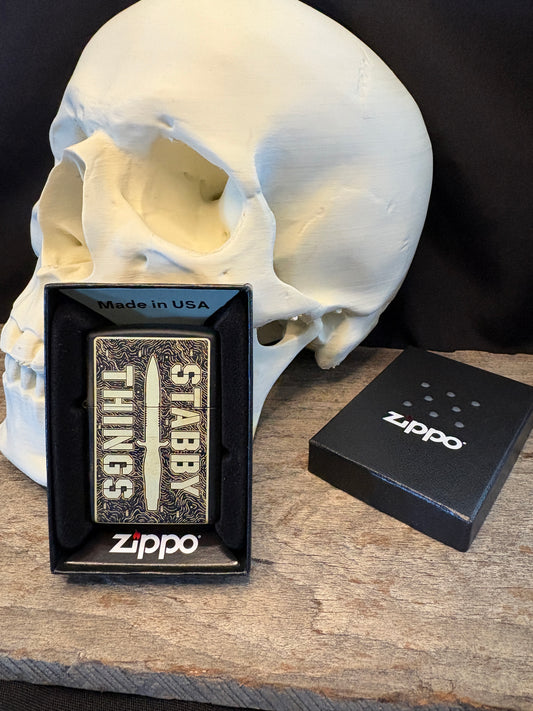 Stabby Things Matte Black Topo Lighter