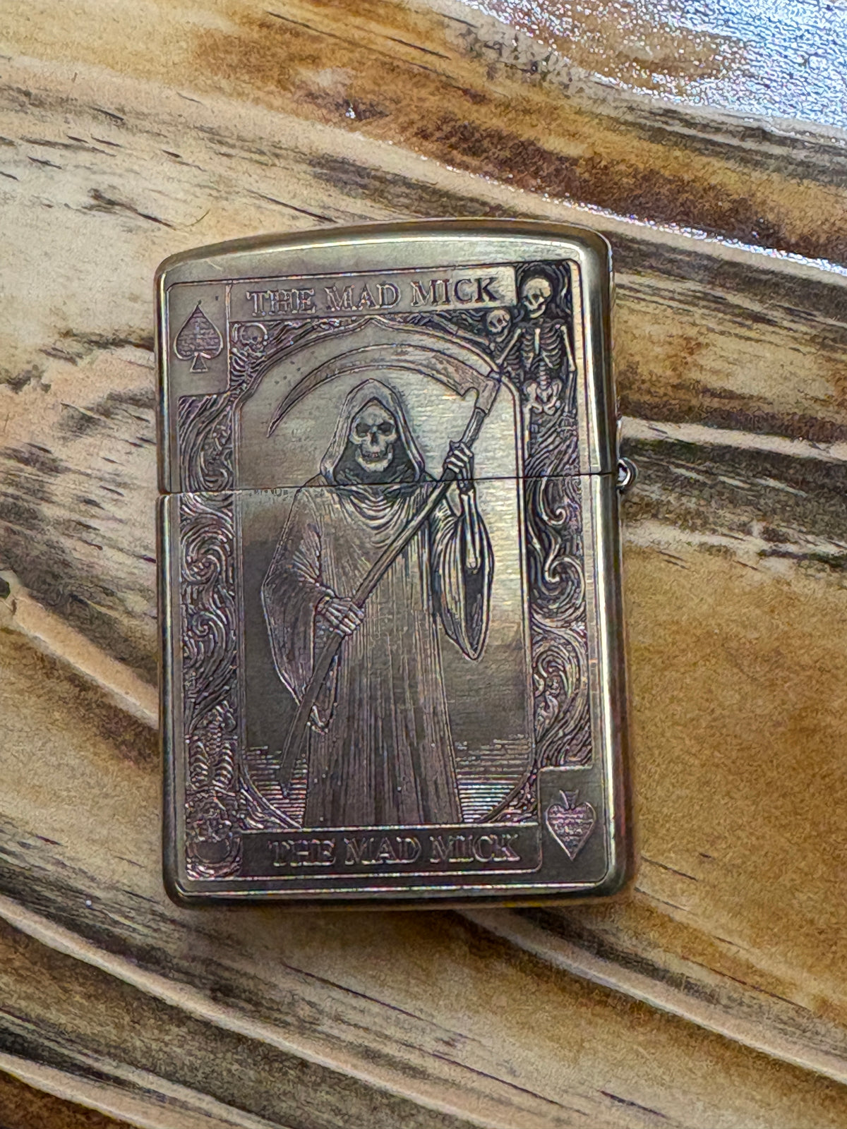 Mad Mick Reaper Ace of Spades Brass Zippo Lighter
