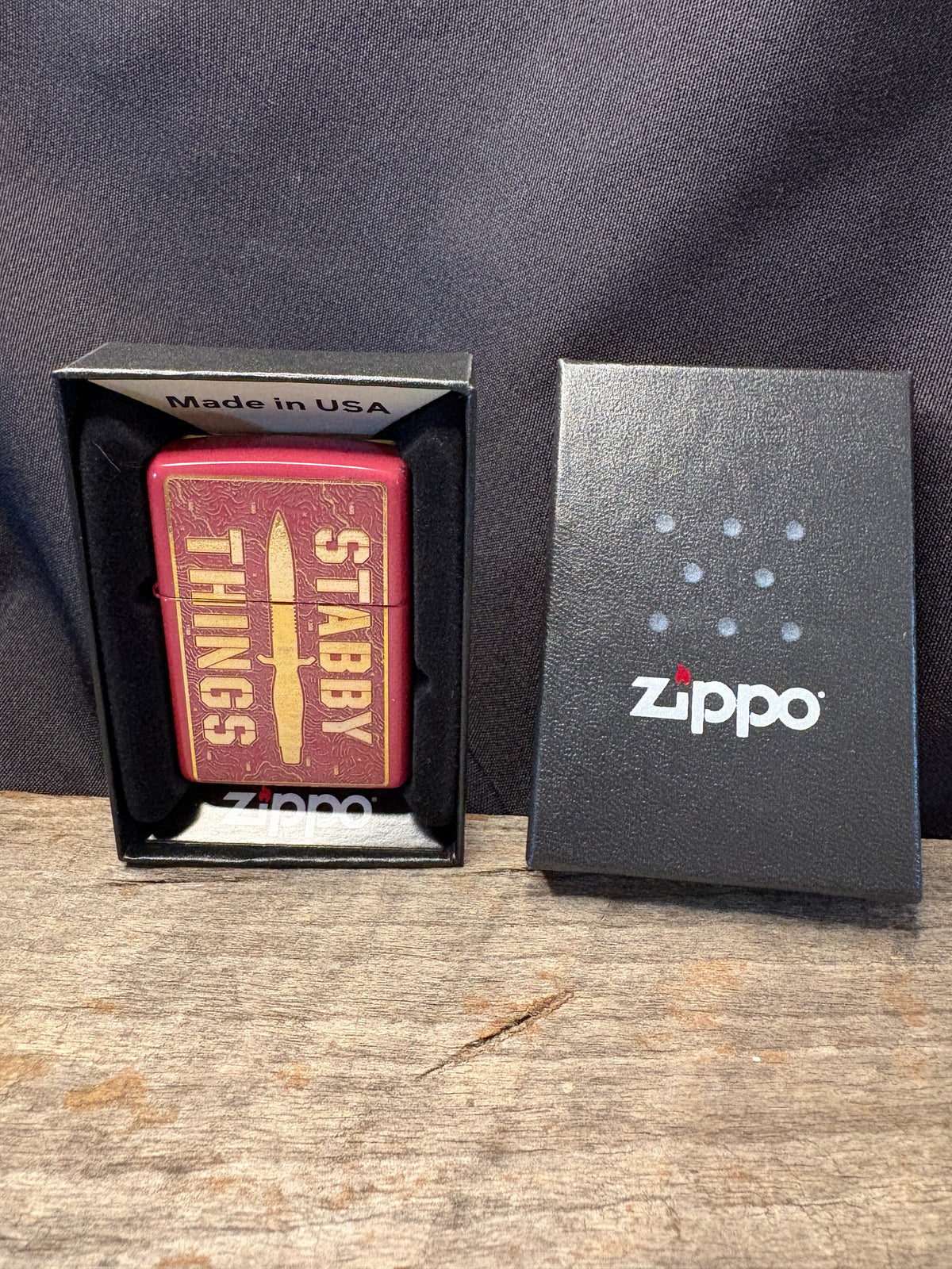 Stabby Things Brick Red Topo Lighter