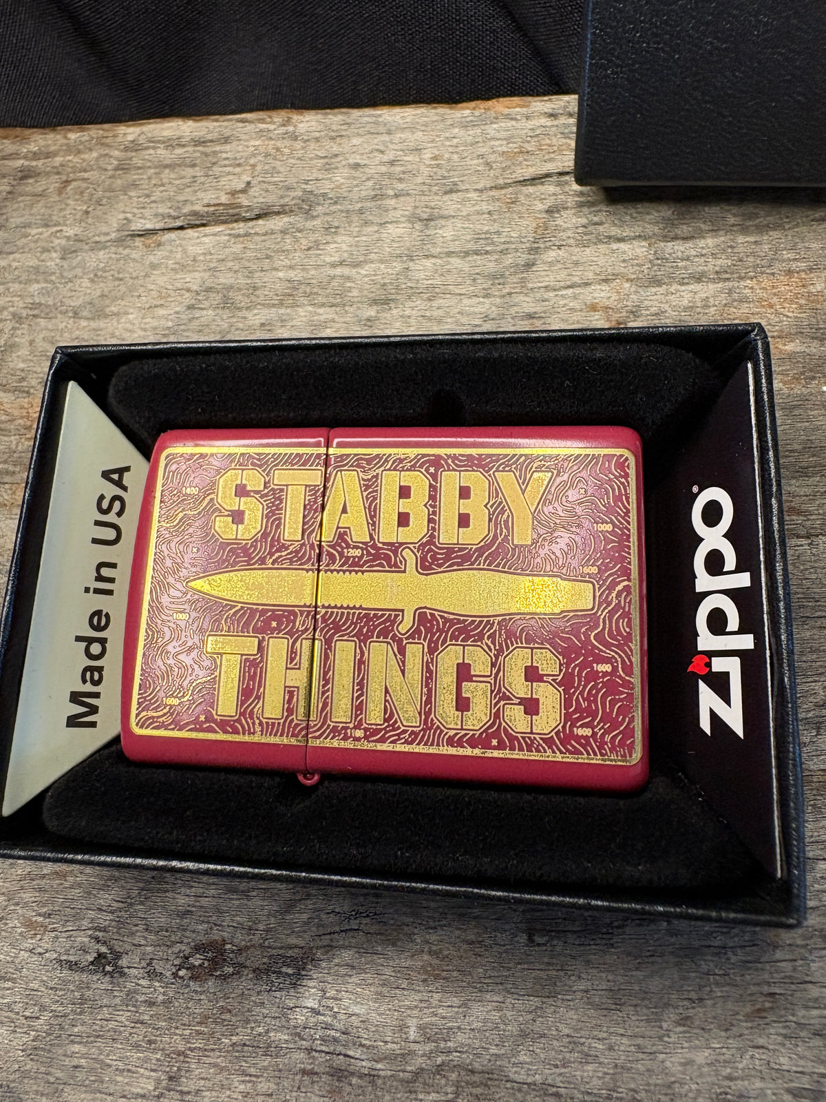 Stabby Things Brick Red Topo Lighter