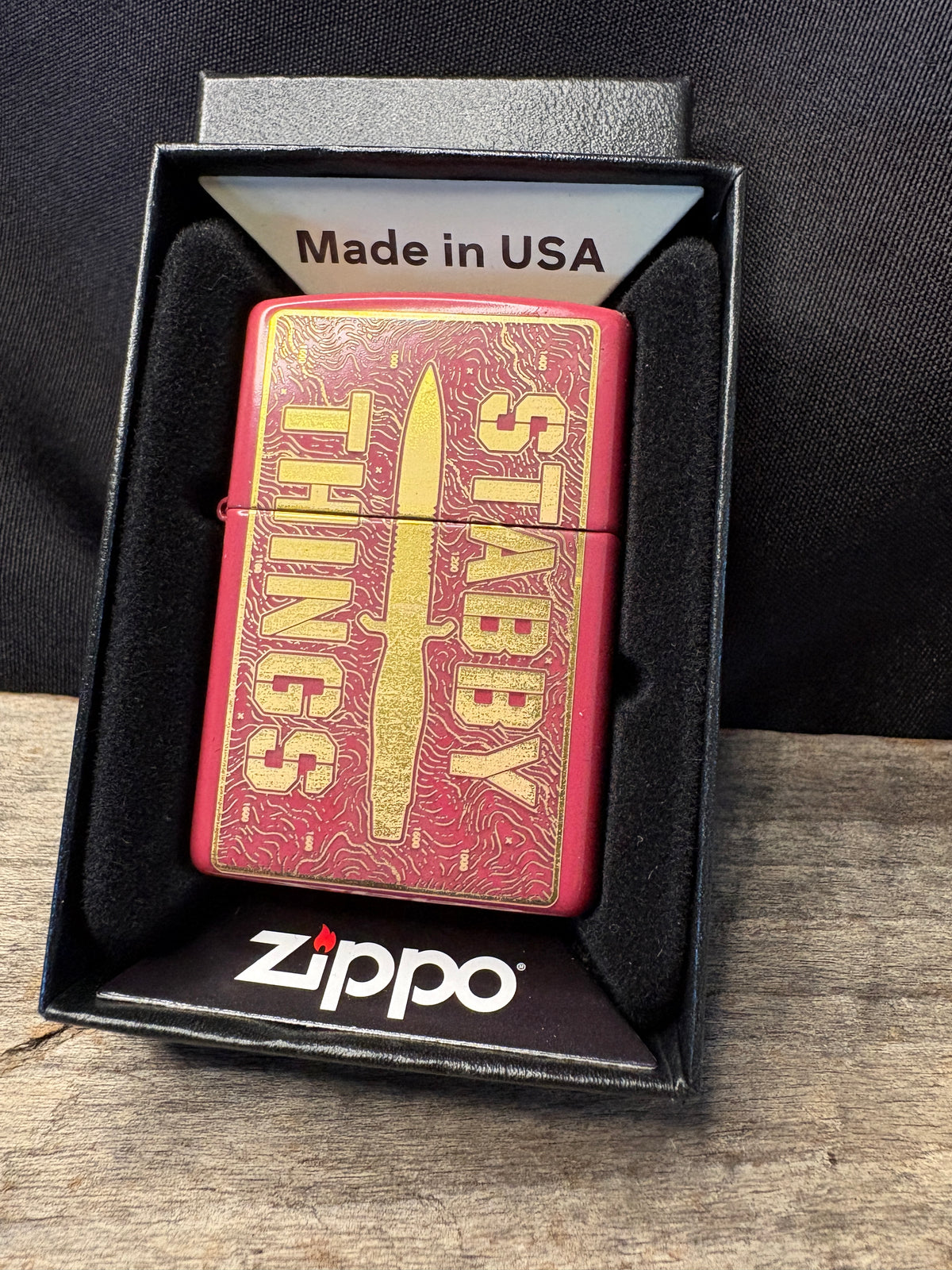 Stabby Things Brick Red Topo Lighter