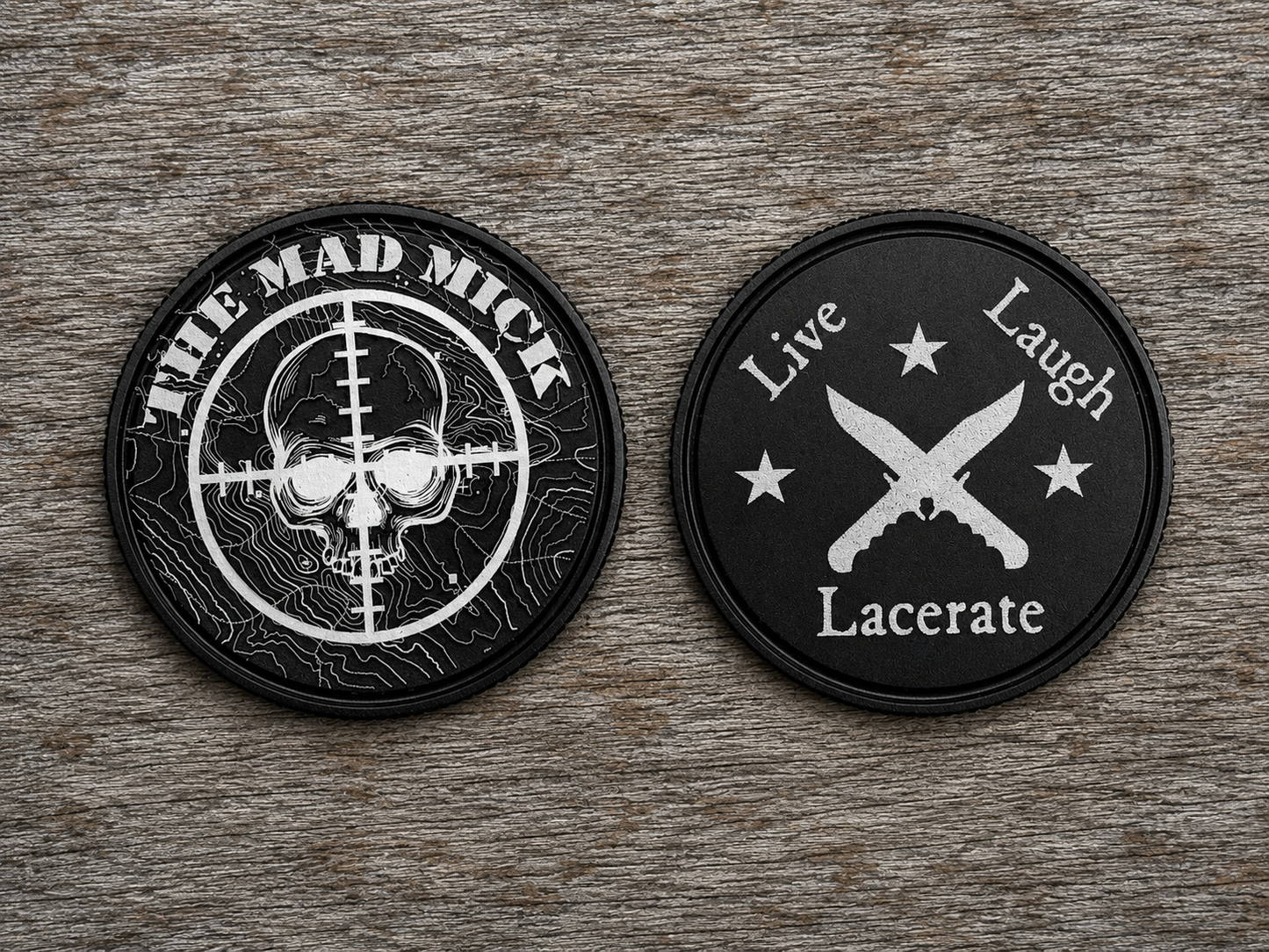 Mad Mick Anodized Live, Laugh, Lacerate Coin