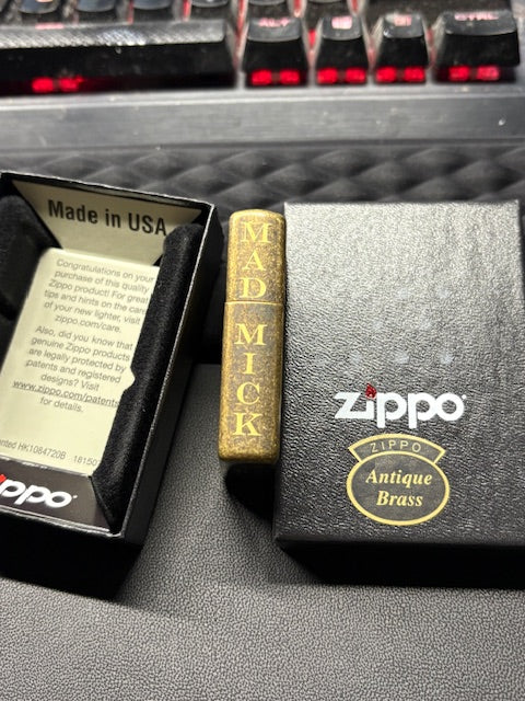 Mad Mick Grim Reaper Zippo in Antique Brass