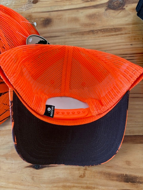 Mossy Oak Orange Camo Snapback with Mad Mick Topo Patch