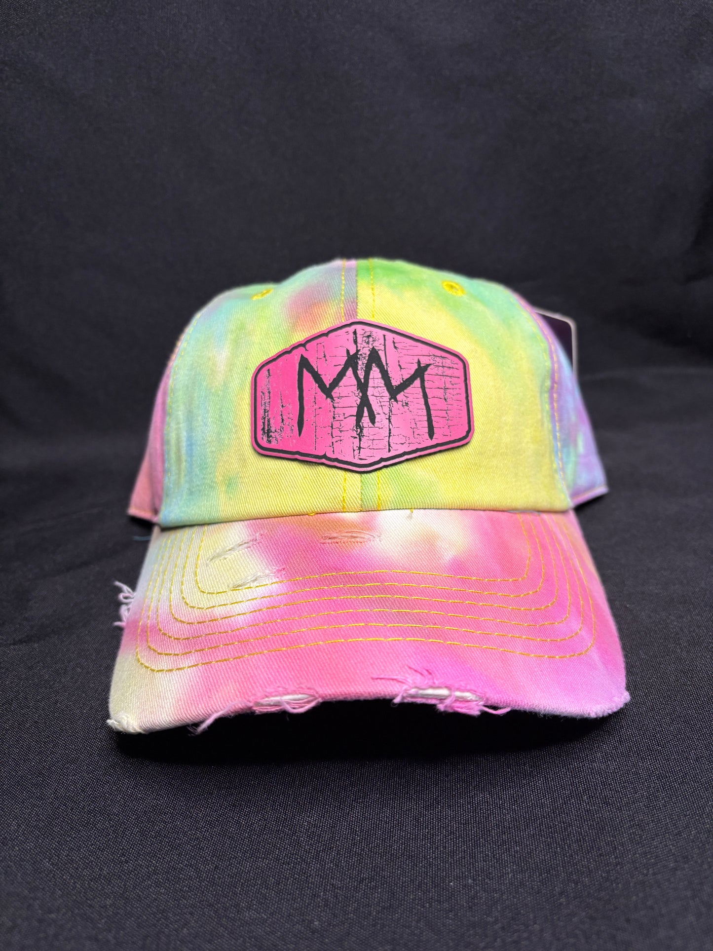 Pit Bull Tie-Dyed Baseball Hat with Mad Mick Tree Carving Patch