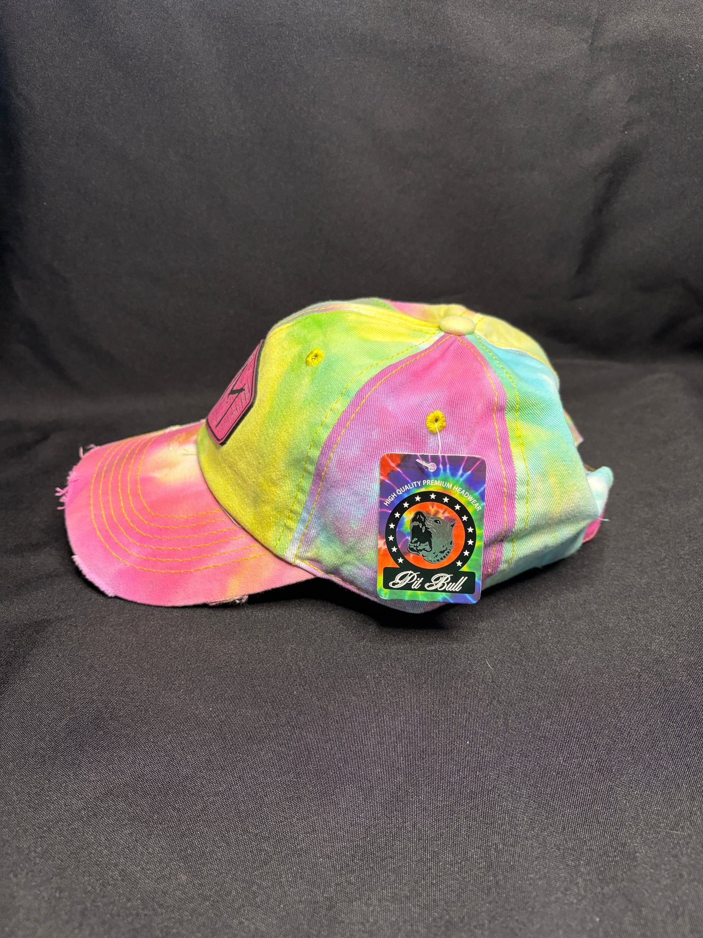 Pit Bull Tie-Dyed Baseball Hat with Mad Mick Tree Carving Patch