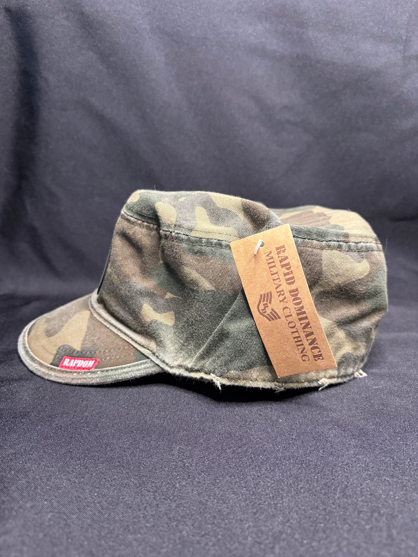 Rapid Dominance Camo Flat Top Patrol Cap with Mad Mick Skull Patch