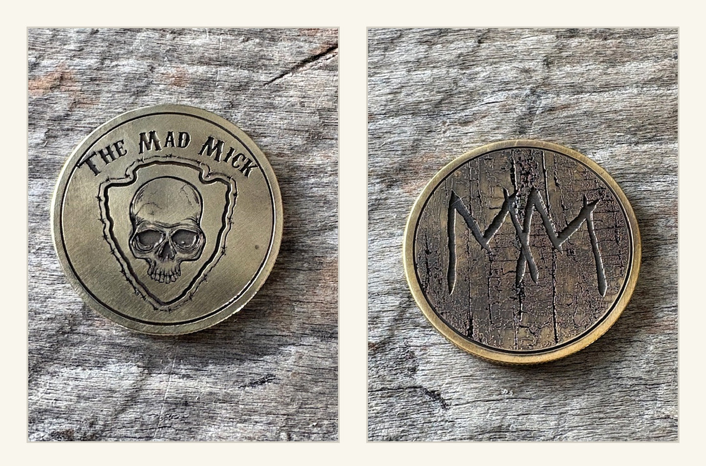 Mad Mick Arrowhead Logo Brass Challenge Coin