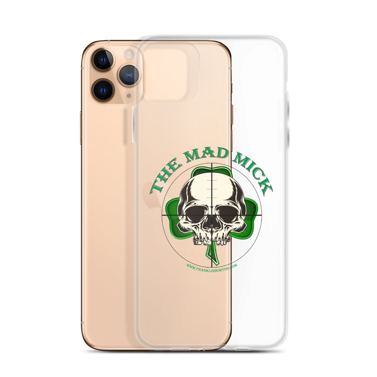 Mad Mick Skull and Shamrock Clear Case for iPhone®