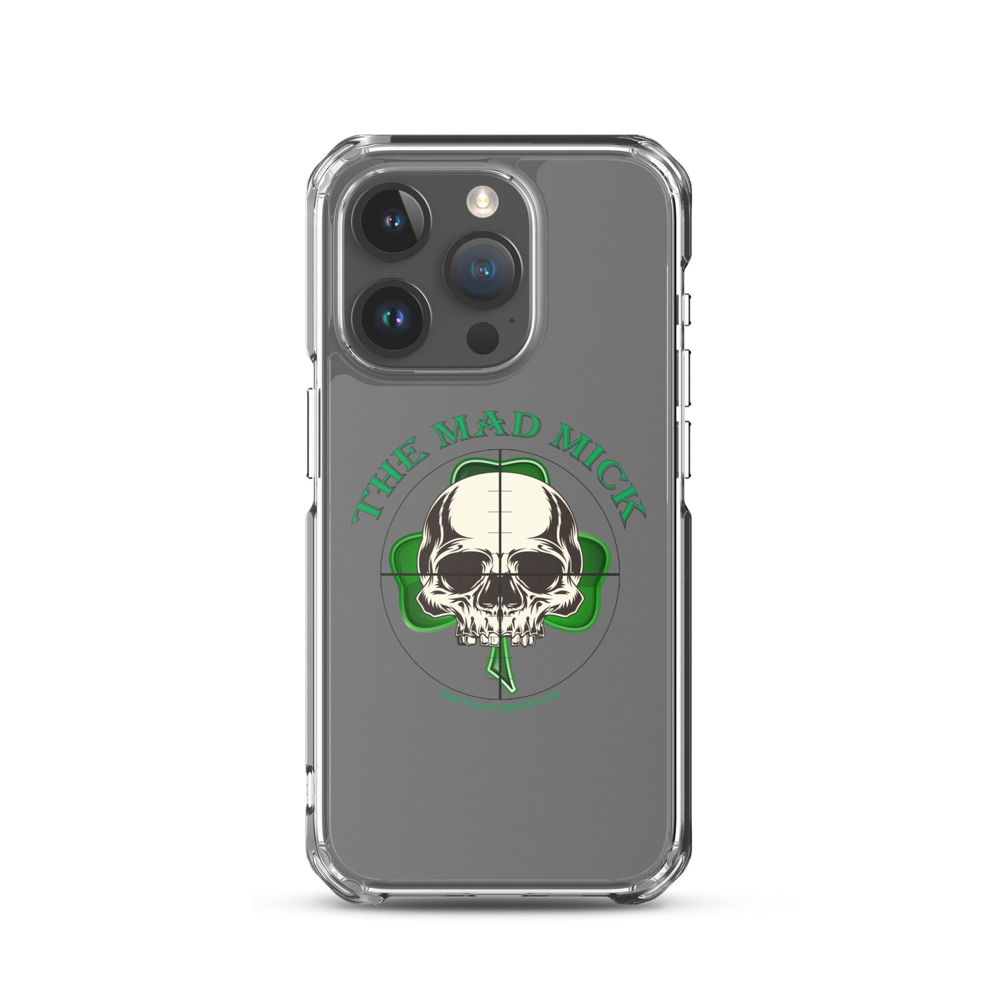 Mad Mick Skull and Shamrock Clear Case for iPhone®