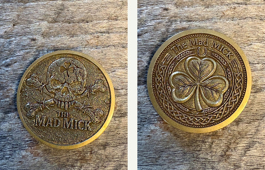 Mad Mick Skull & Crossbones Shamrock Challenge Coin