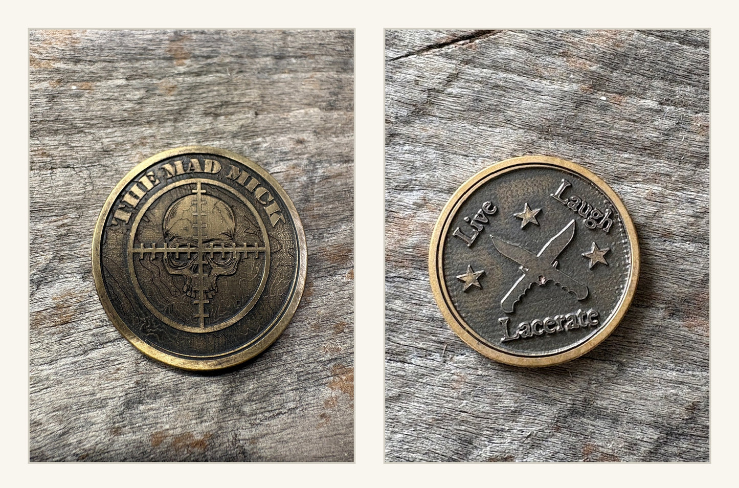 Mad Mick Live, Laugh, Lacerate 40mm Challenge Coin