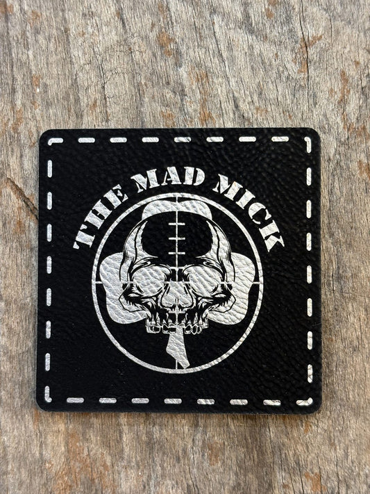 Mad Mick Skull Logo Silver on Black Morale Patch