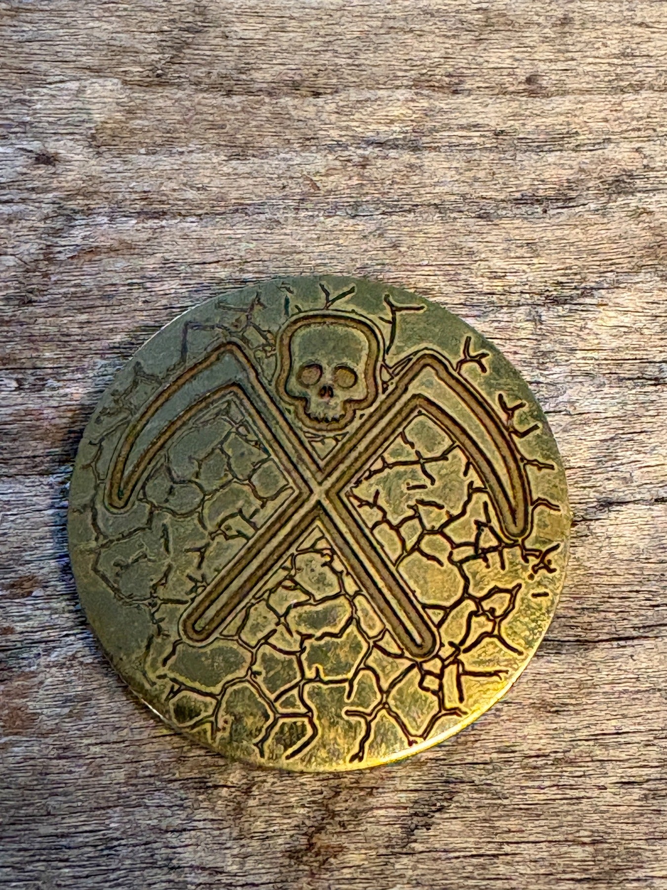 Stabby Things Crossed Scythes Challenge Coin