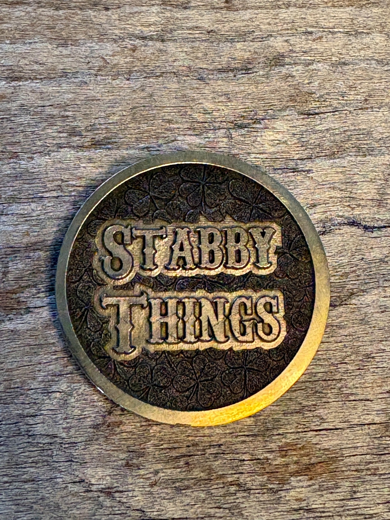 Stabby Things Crossed Scythes Challenge Coin