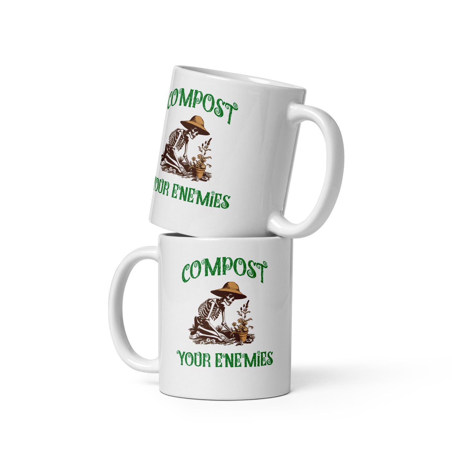 Compost Your Enemies White glossy mug - front