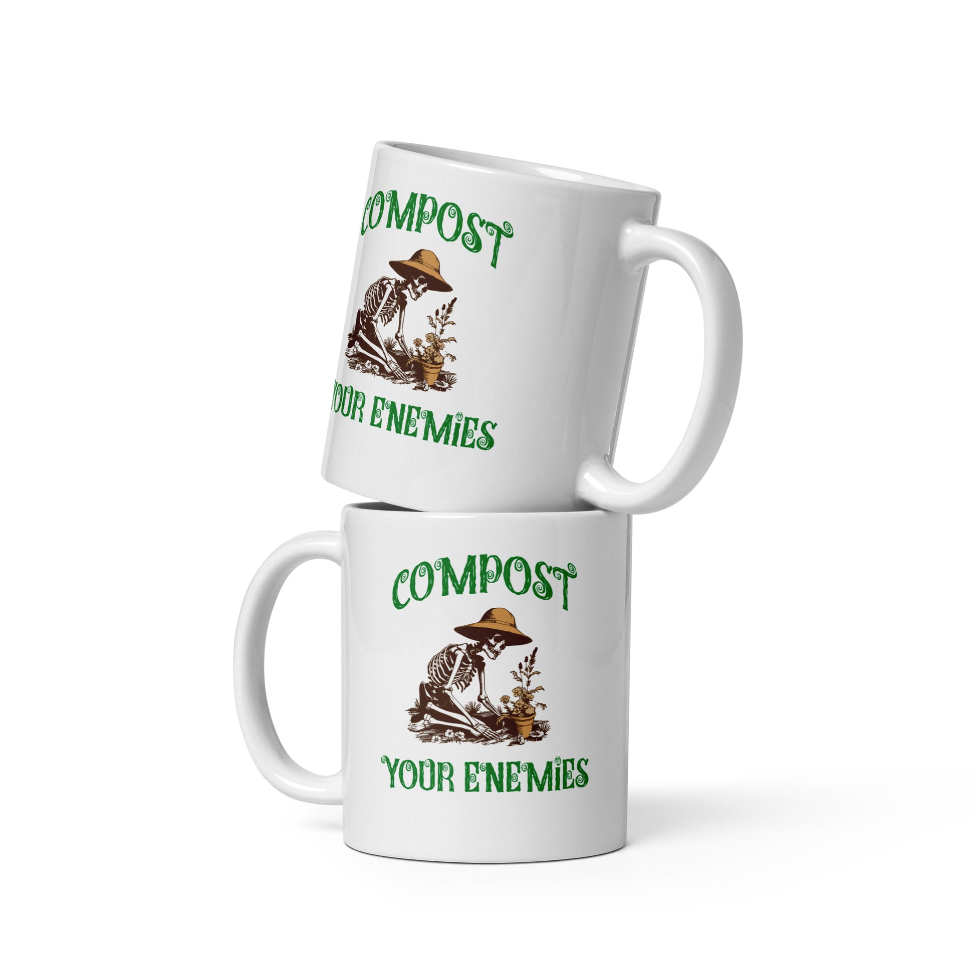 Compost Your Enemies White glossy mug - front