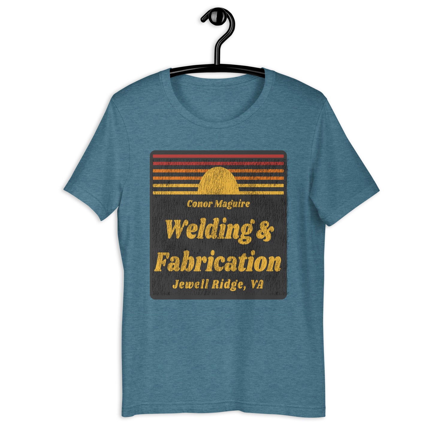 Conor Maguire Welding & Fabrication Crackled Sunset Unisex t-shirt