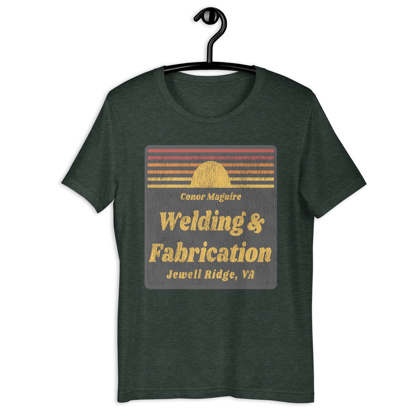 Conor Maguire Welding & Fabrication Crackled Sunset Unisex t-shirt