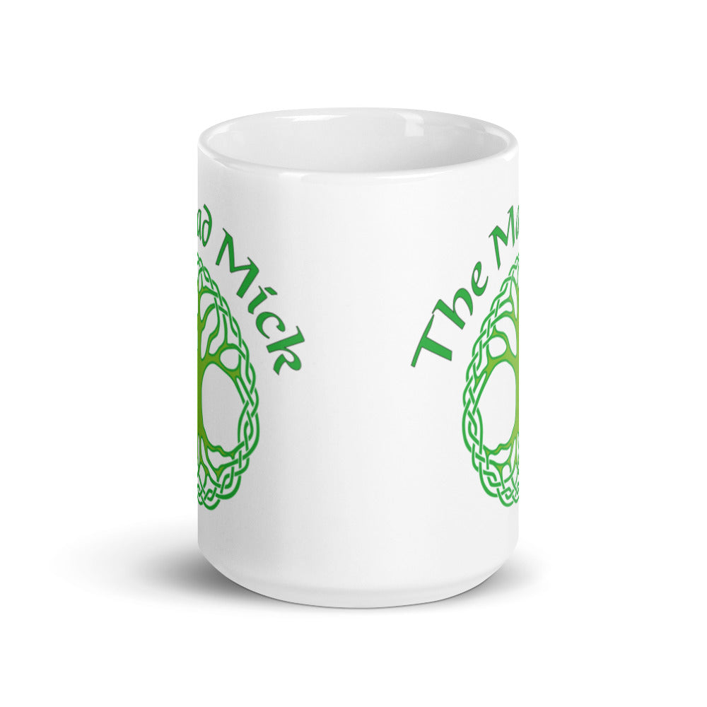 Mad Mick Celtic Tree White glossy mug
